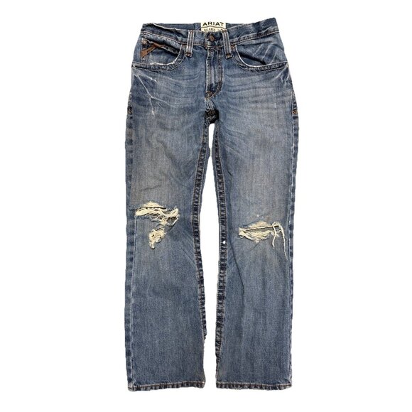 Ariat M4 Relaxed Boot Cut Jeans Mens 28/30 (28x29) Distressed Workwear - Picture 1 of 16